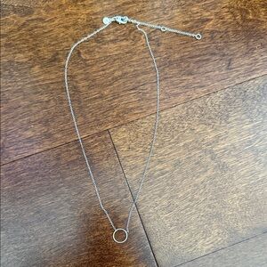 Madewell Silver Necklace with Circle Pendant